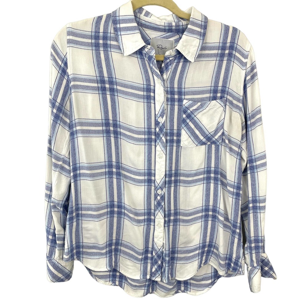 Rails Women's Rayon Plaid Button Front Shirt Hunt… - image 1
